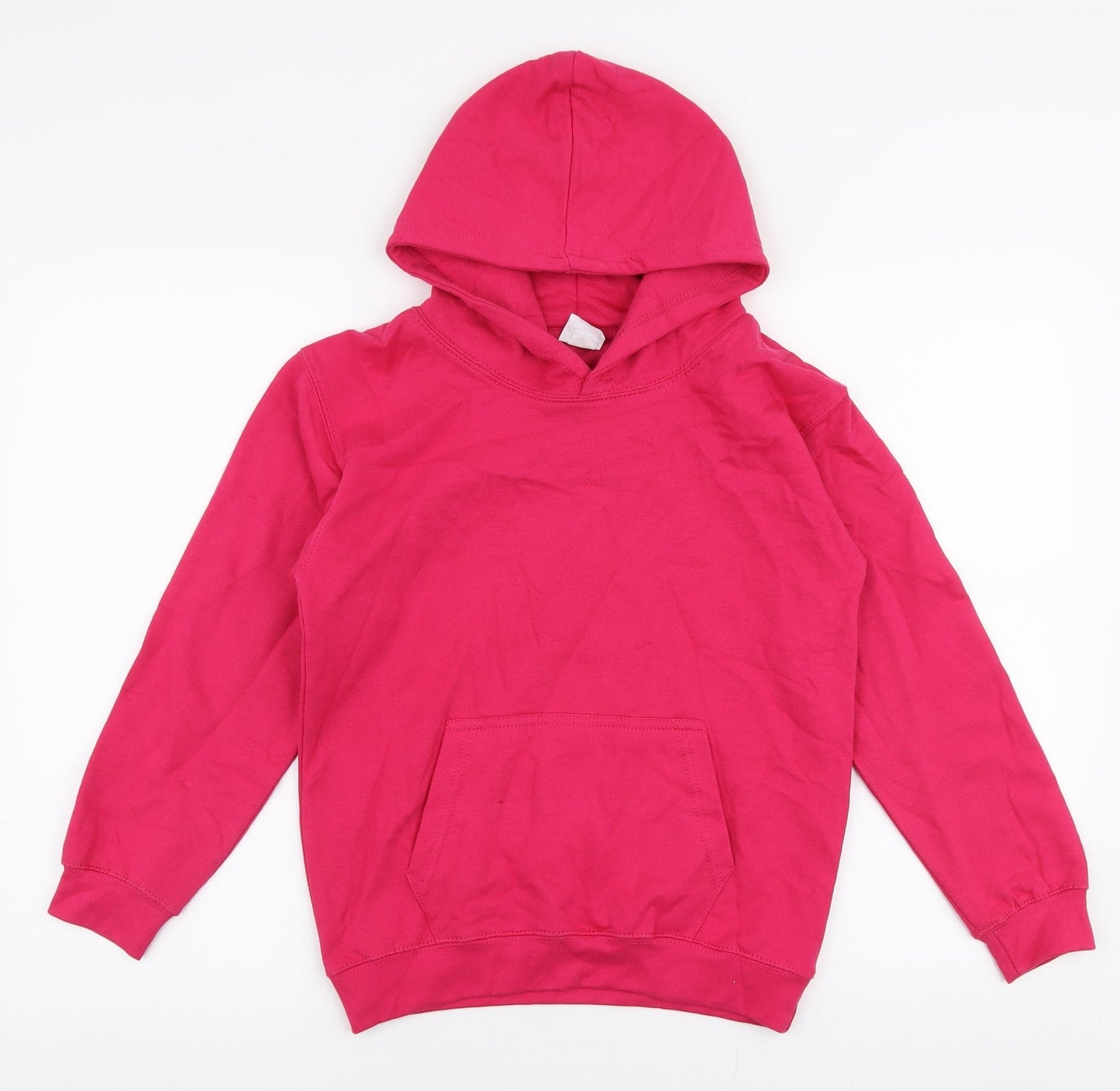 Just Hoods Girls Pink  Cotton Pullover Hoodie Size 9-10 Years  Pullover
