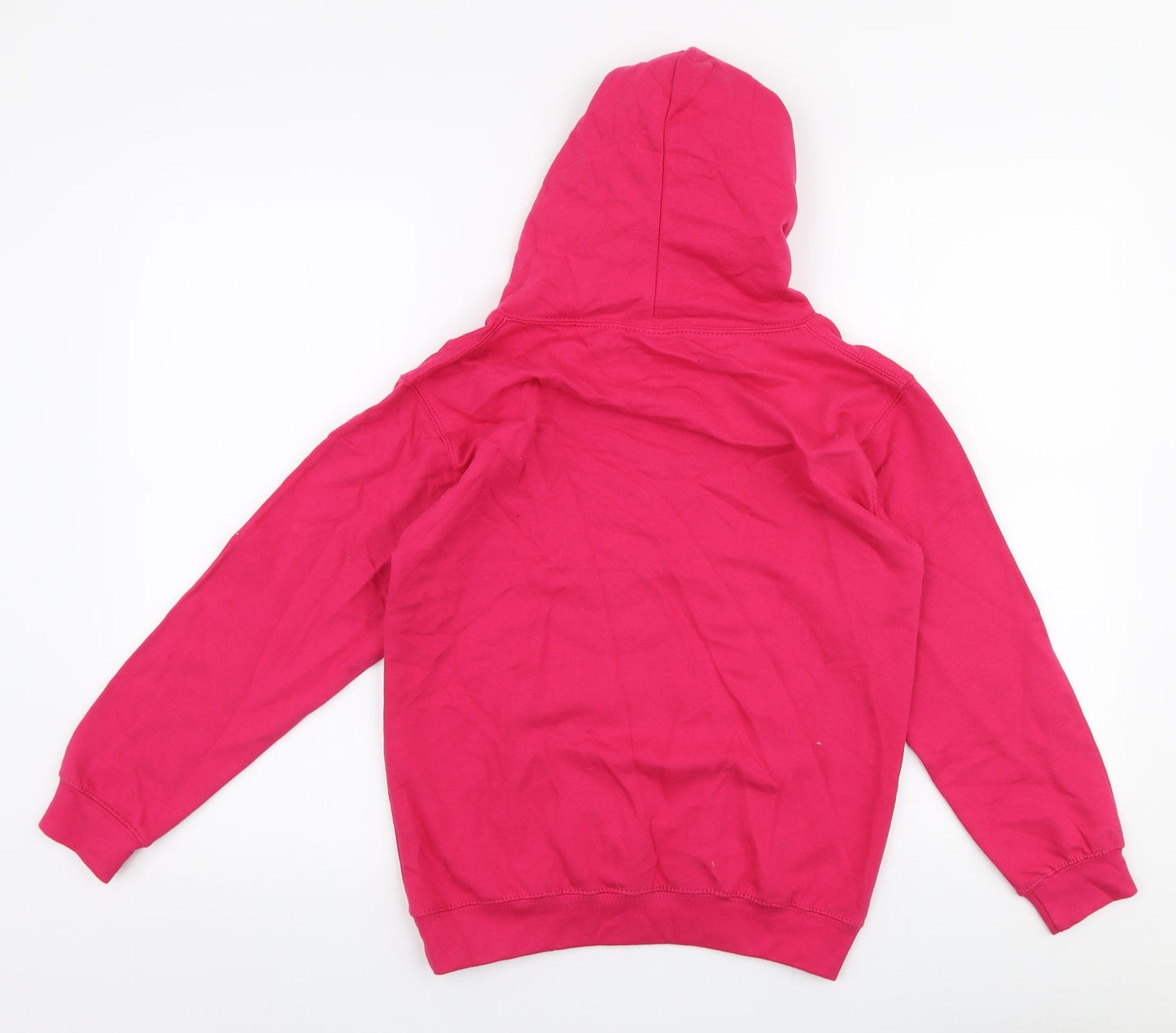 Just Hoods Girls Pink  Cotton Pullover Hoodie Size 9-10 Years  Pullover
