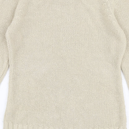 Key Largo Womens Beige Boat Neck  Acrylic Pullover Jumper Size M