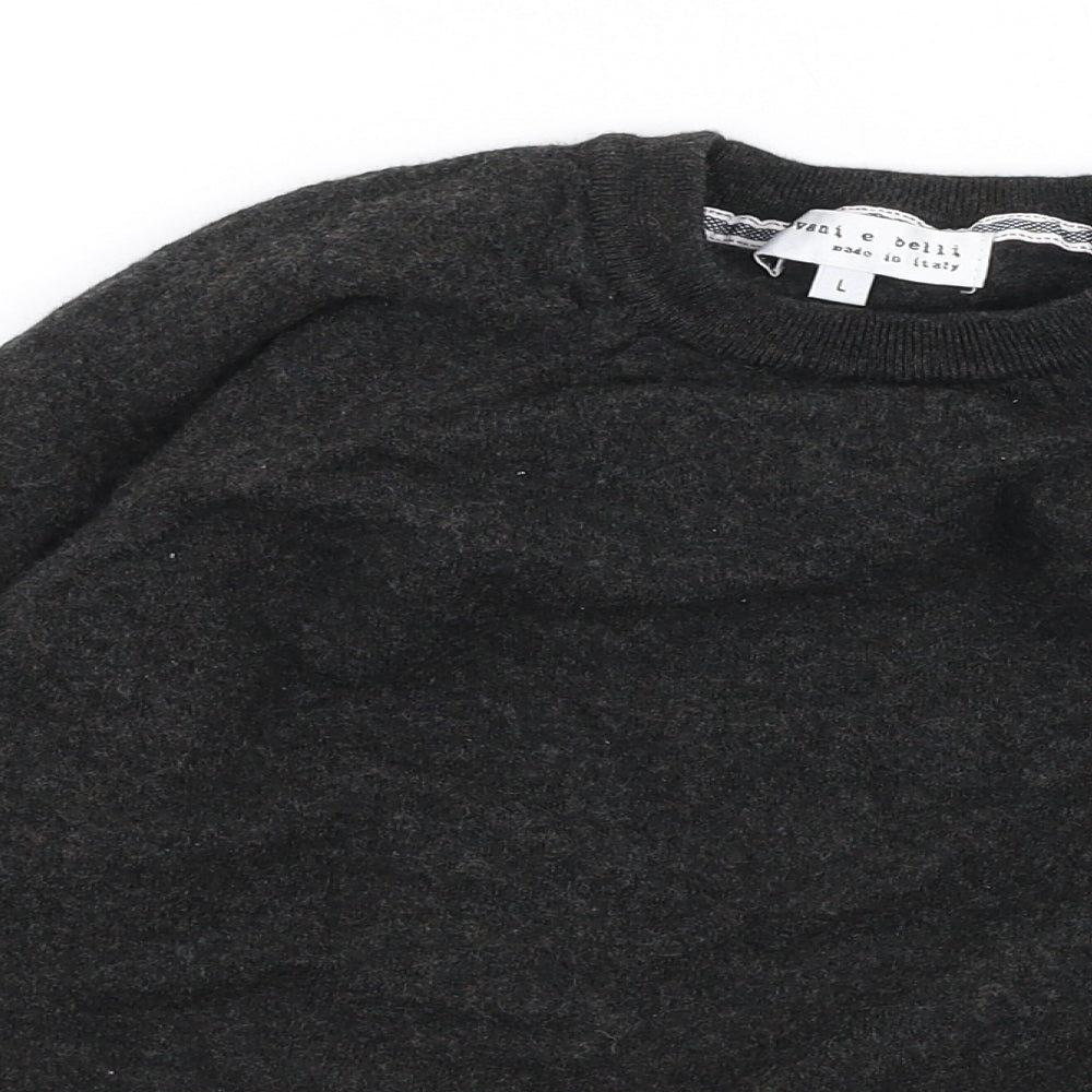 Giovani & Belli Boys Grey Round Neck  Polyester Pullover Jumper Size L  Pullover