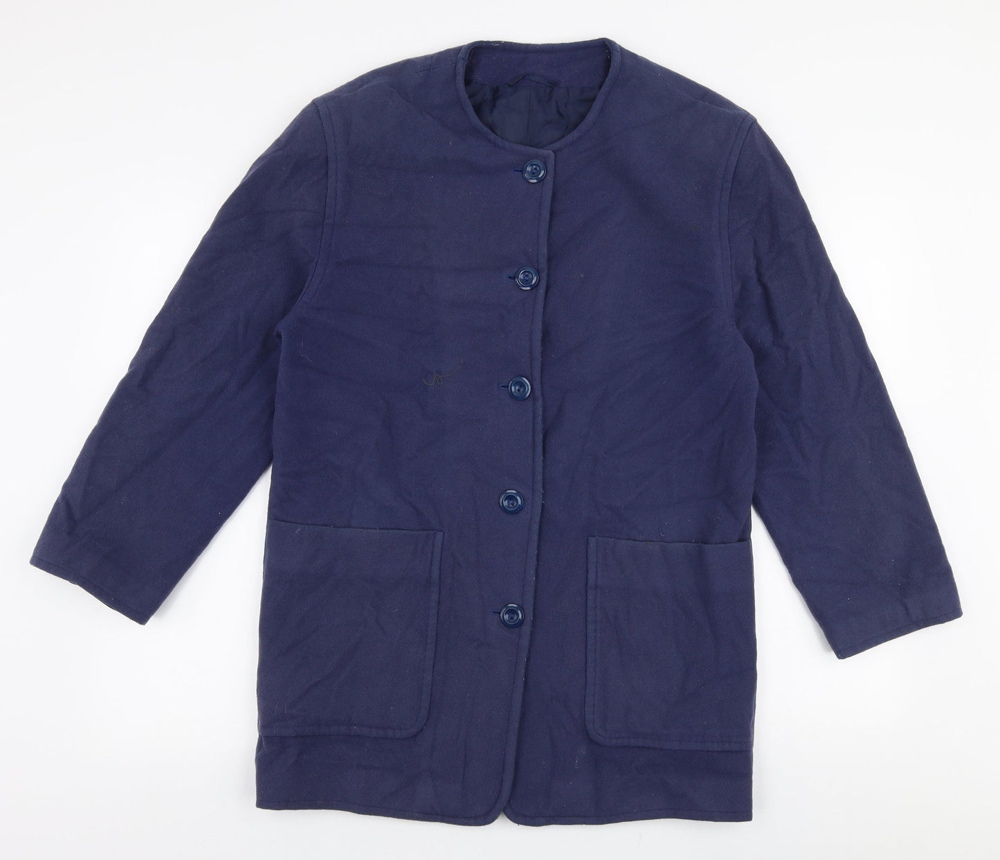 Womens UK Size 10 Preworn Blue Overcoat