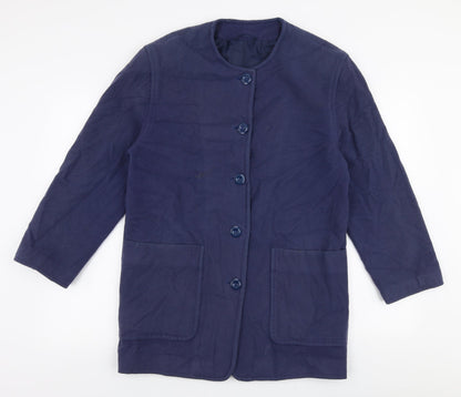 Womens UK Size 10 Preworn Blue Overcoat