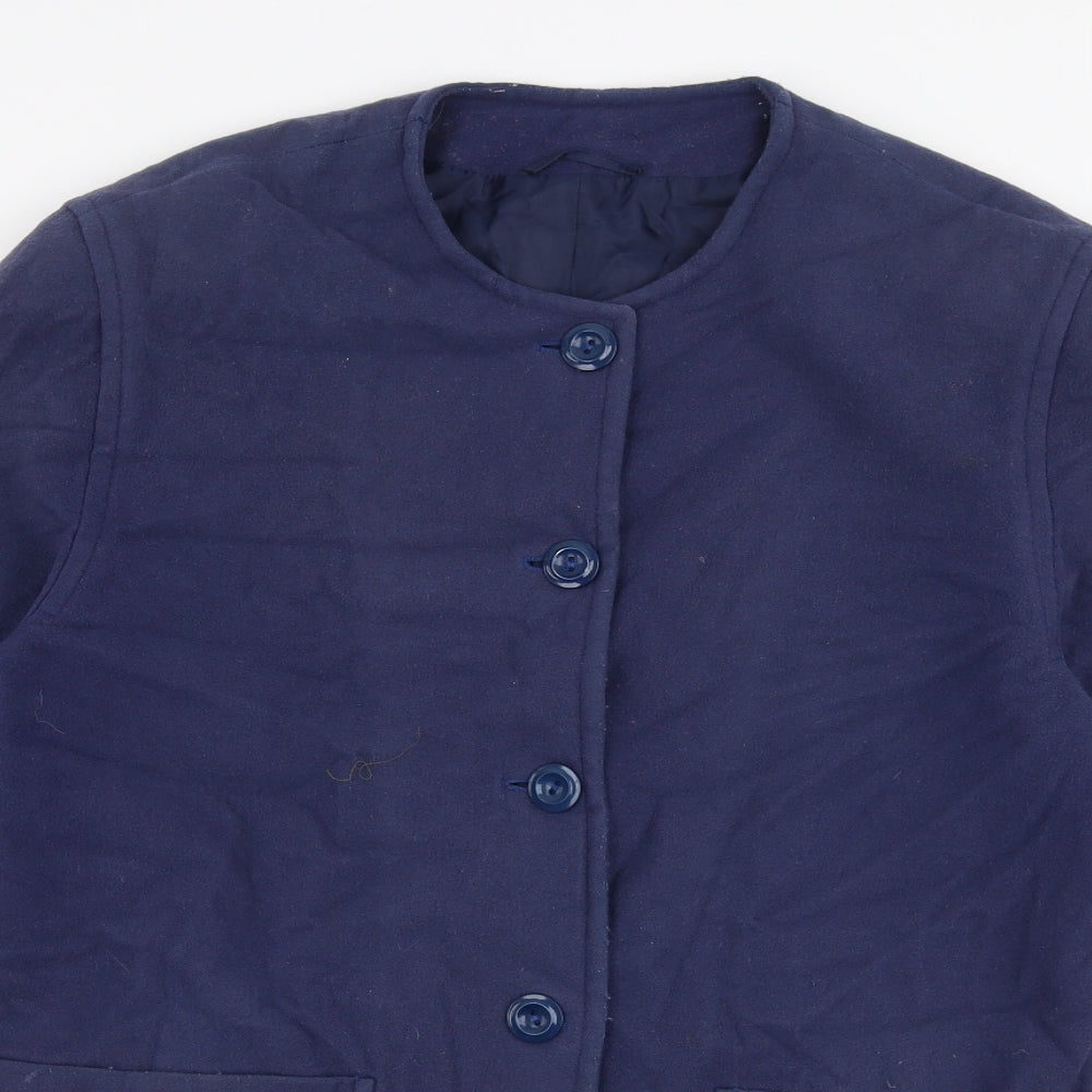Womens UK Size 10 Preworn Blue Overcoat