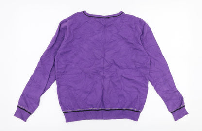 Kaleidoscope Womens Purple Round Neck  Viscose Pullover Jumper Size 12