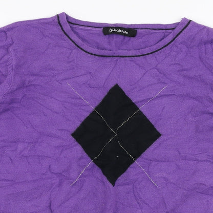 Kaleidoscope Womens Purple Round Neck  Viscose Pullover Jumper Size 12