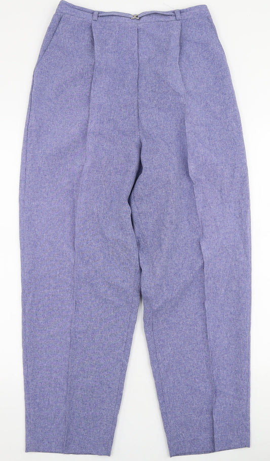 Bonmarche Womens Blue  Polyester Trousers  Size 16 L27 in Regular