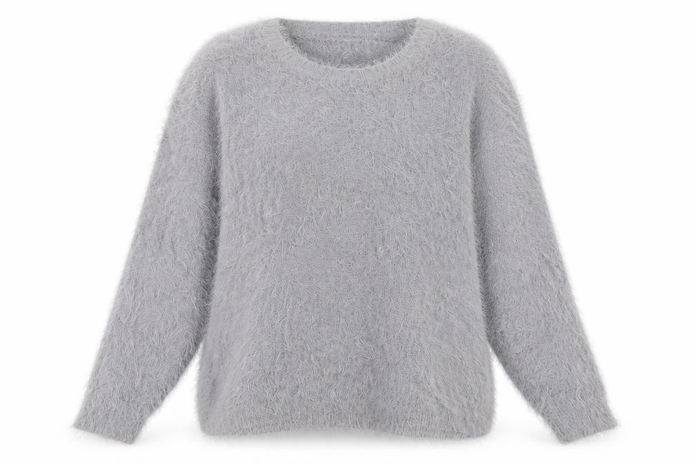 Avenue Womens Grey Round Neck  Polyamide Pullover Jumper Size 14