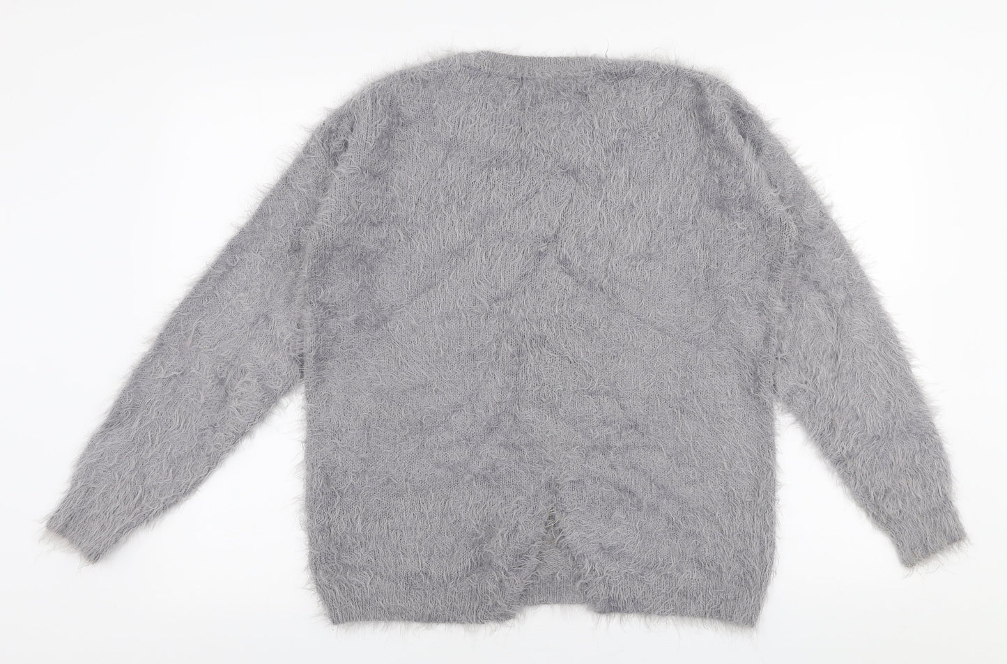 Avenue Womens Grey Round Neck  Polyamide Pullover Jumper Size 14