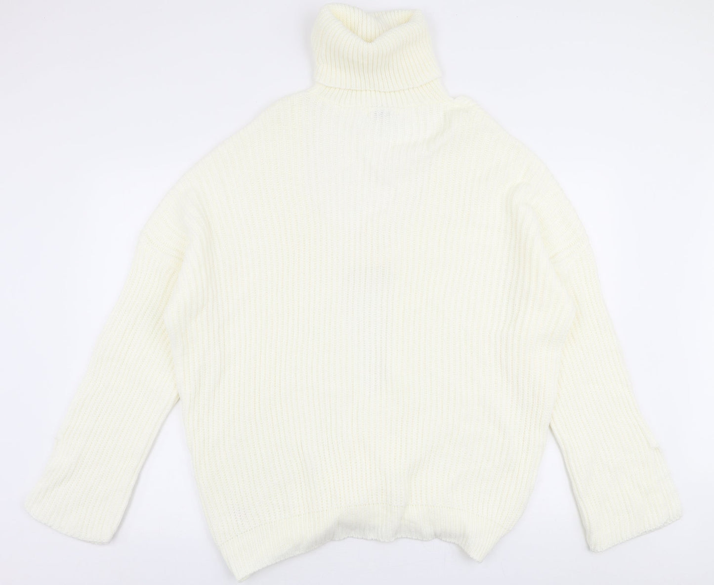 In the Style Womens Ivory Roll Neck  Acrylic Cardigan Jumper Size 8