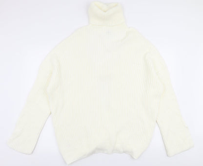 In the Style Womens Ivory Roll Neck  Acrylic Cardigan Jumper Size 8