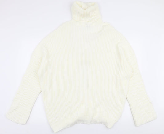 In the Style Womens Ivory Roll Neck  Acrylic Cardigan Jumper Size 8