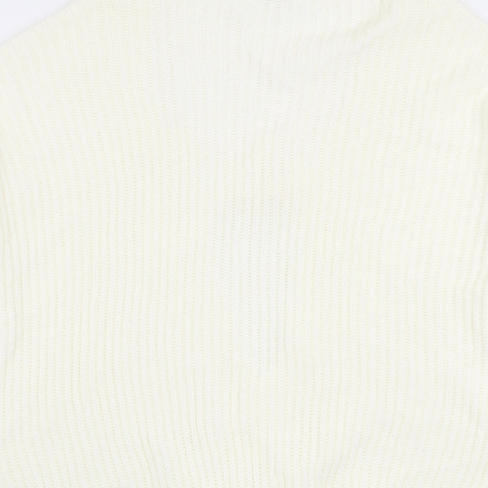 In the Style Womens Ivory Roll Neck  Acrylic Cardigan Jumper Size 8