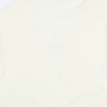 In the Style Womens Ivory Roll Neck  Acrylic Cardigan Jumper Size 8