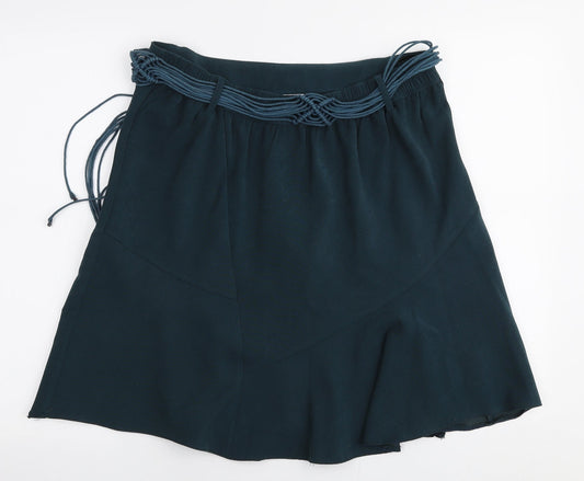 Isle Womens Green  Polyester Pleated Skirt Size 14