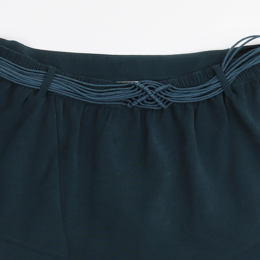 Isle Womens Green  Polyester Pleated Skirt Size 14