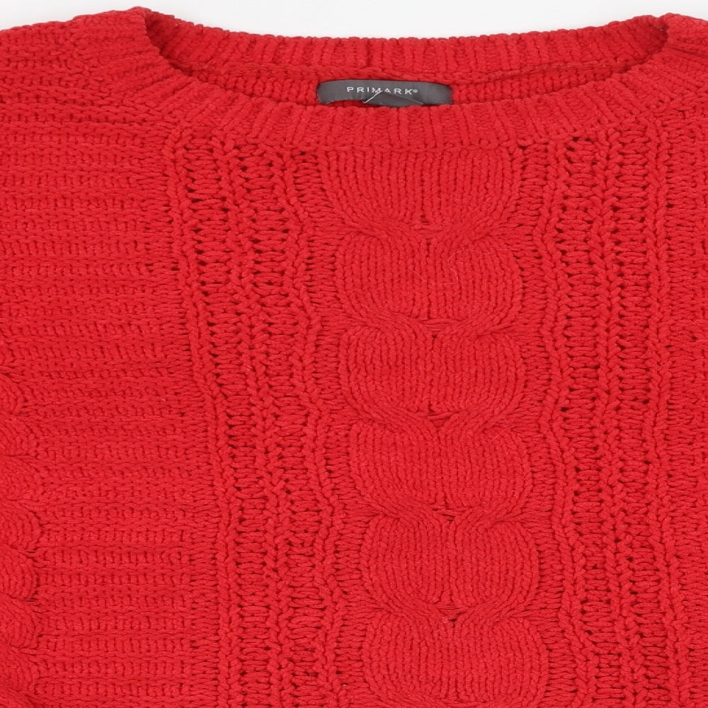 Primark Womens Red  Polyester Pullover Sweatshirt Size L  Pullover