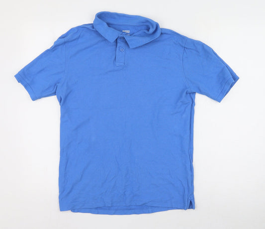 Dunnes Stores Mens Blue  100% Cotton  Polo Size S Collared Button
