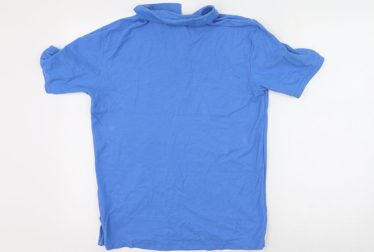 Dunnes Stores Mens Blue  100% Cotton  Polo Size S Collared Button