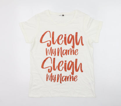 Womens UK Size S Pep&co White Basic T-Shirt
