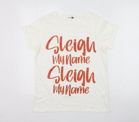 Womens UK Size S Pep&co White Basic T-Shirt