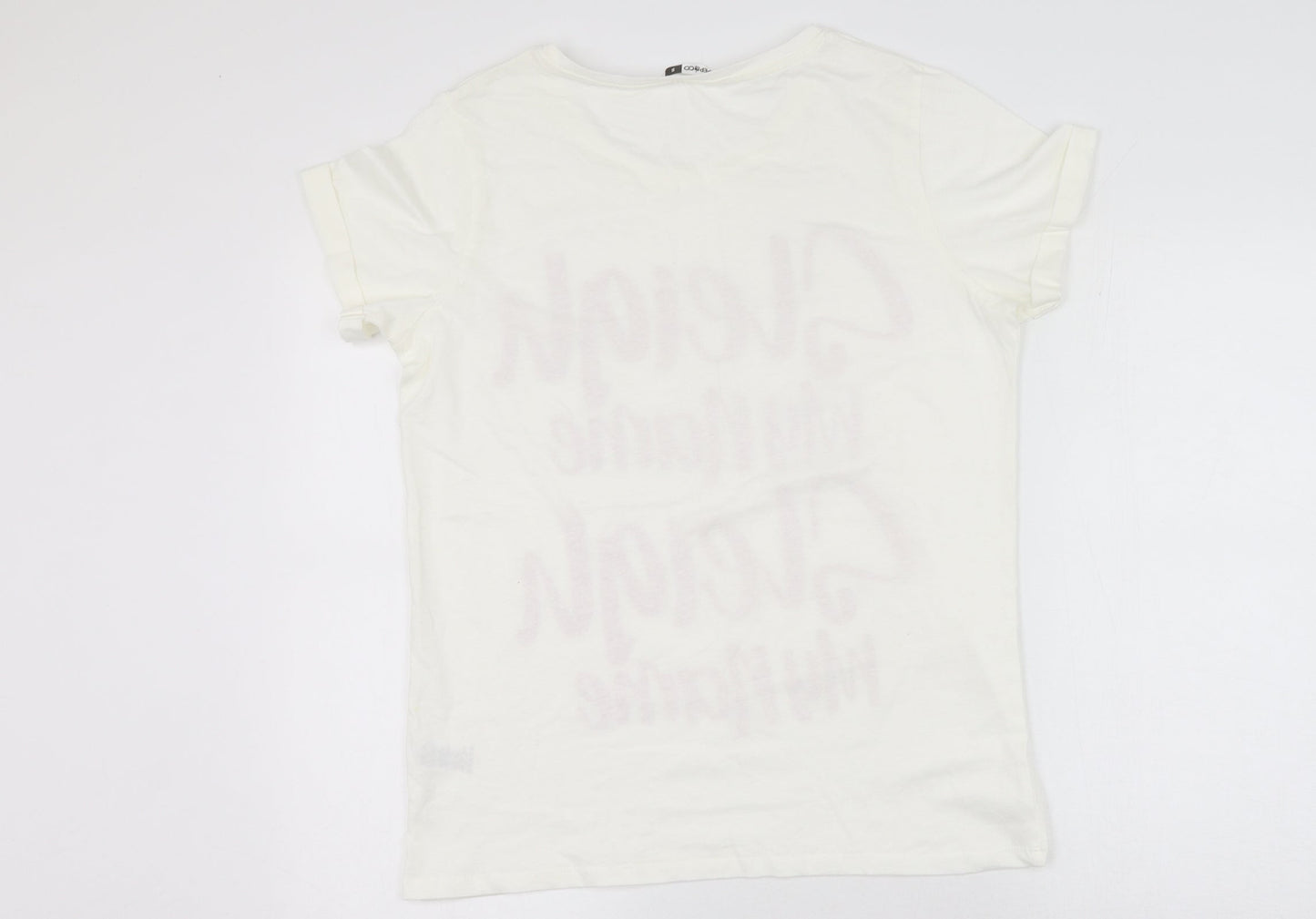 Womens UK Size S Pep&co White Basic T-Shirt