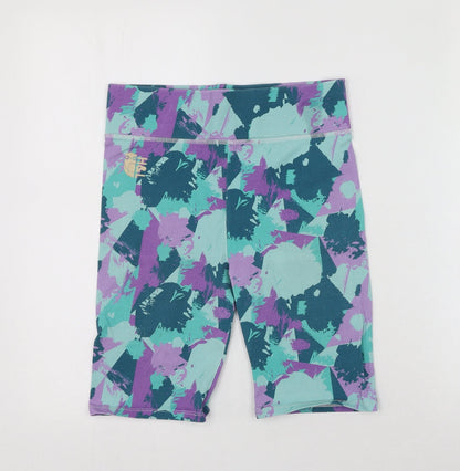 H&L Womens Multicoloured Geometric Cotton Sweat Shorts Size M L10 in Slim