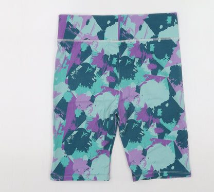 H&L Womens Multicoloured Geometric Cotton Sweat Shorts Size M L10 in Slim