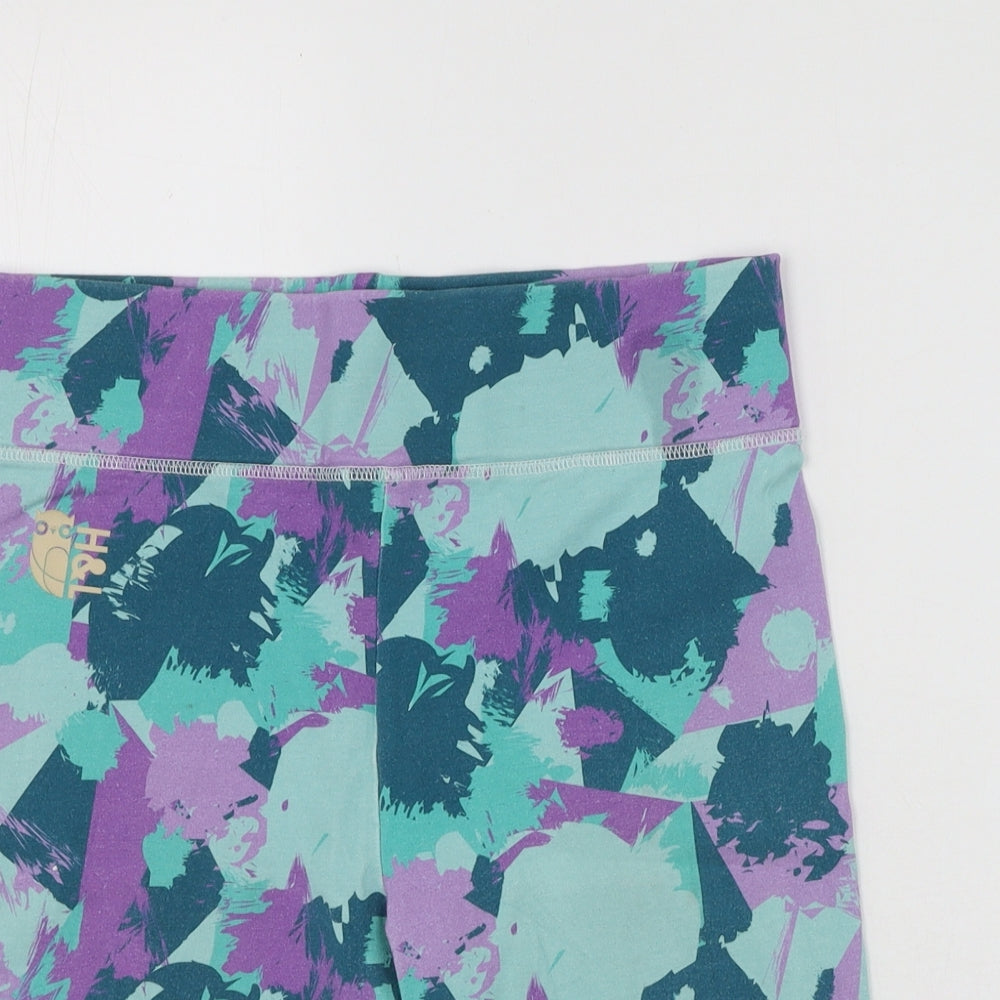 H&L Womens Multicoloured Geometric Cotton Sweat Shorts Size M L10 in Slim