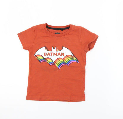 NEXT Baby Orange  Cotton Pullover T-Shirt Size 12-18 Months Crew Neck  - Batman