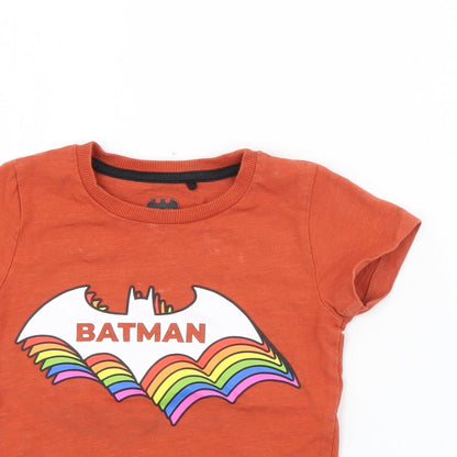 NEXT Baby Orange  Cotton Pullover T-Shirt Size 12-18 Months Crew Neck  - Batman