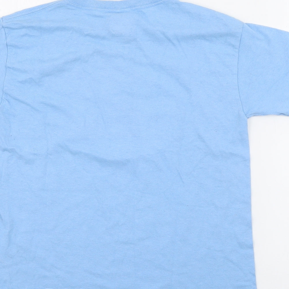 The Duck Company Boys Blue  Cotton Pullover T-Shirt Size M Crew Neck  - Shark