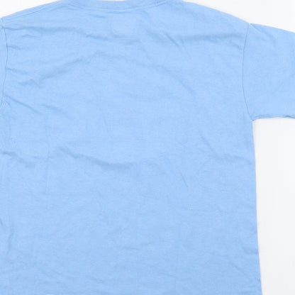 The Duck Company Boys Blue  Cotton Pullover T-Shirt Size M Crew Neck  - Shark