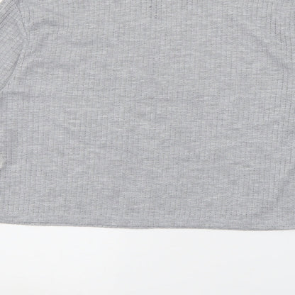 I SAW IT FIRST Womens Grey Round Neck  Polyester Pullover Jumper Size 14