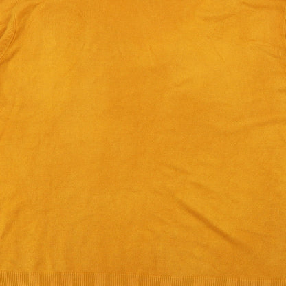 Primark Womens Yellow V-Neck  Acrylic Pullover Jumper Size L