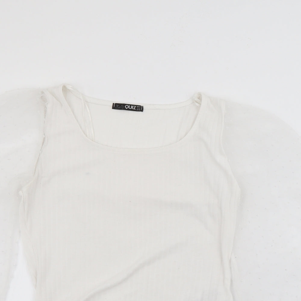 Womens UK Size 14 Quiz White Pullover Jumper