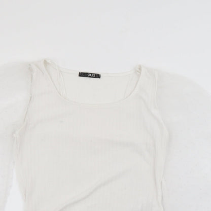 Womens UK Size 14 Quiz White Pullover Jumper