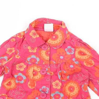 Pumpkin Patch Girls Pink Floral  Jacket  Size 2 Years