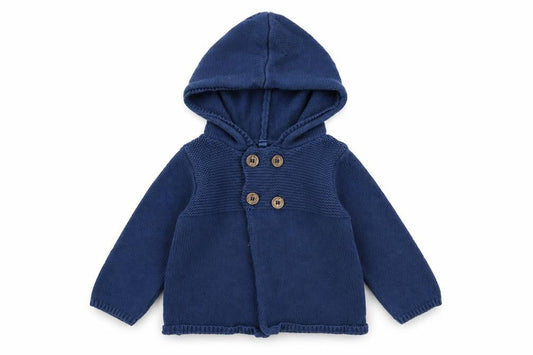 BHS Girls Blue  Cotton Pullover Jumper Size 6-9 Months  Button