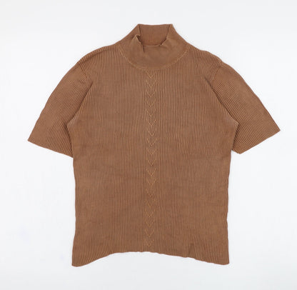 Womens UK Size M Country Casuals Brown Cropped T-Shirt