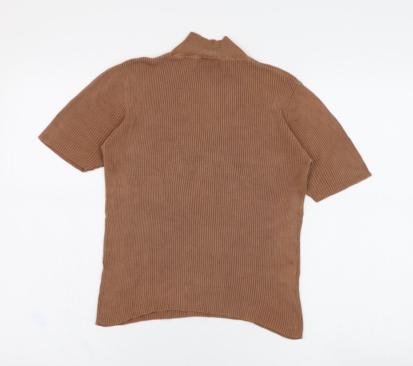 Womens UK Size M Country Casuals Brown Cropped T-Shirt