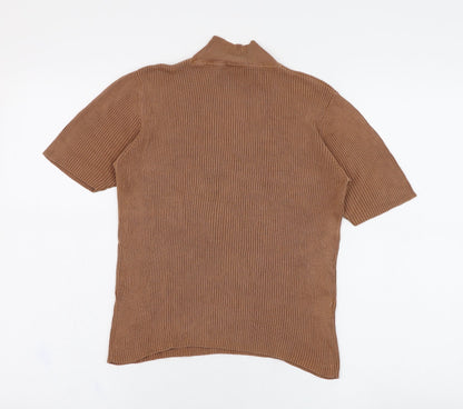 Womens UK Size M Country Casuals Brown Cropped T-Shirt