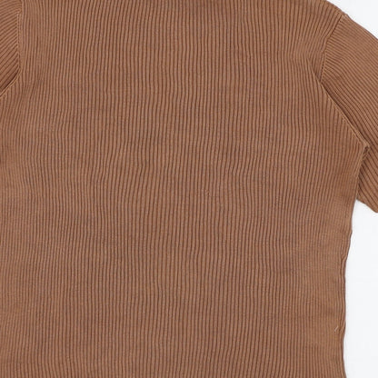 Womens UK Size M Country Casuals Brown Cropped T-Shirt