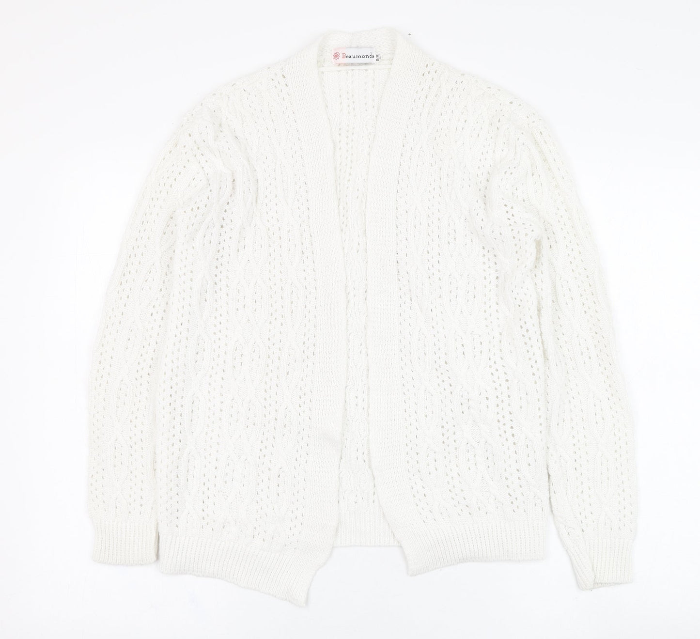 Womens UK Size S Beaumonde Ivory Cardigan Jumper