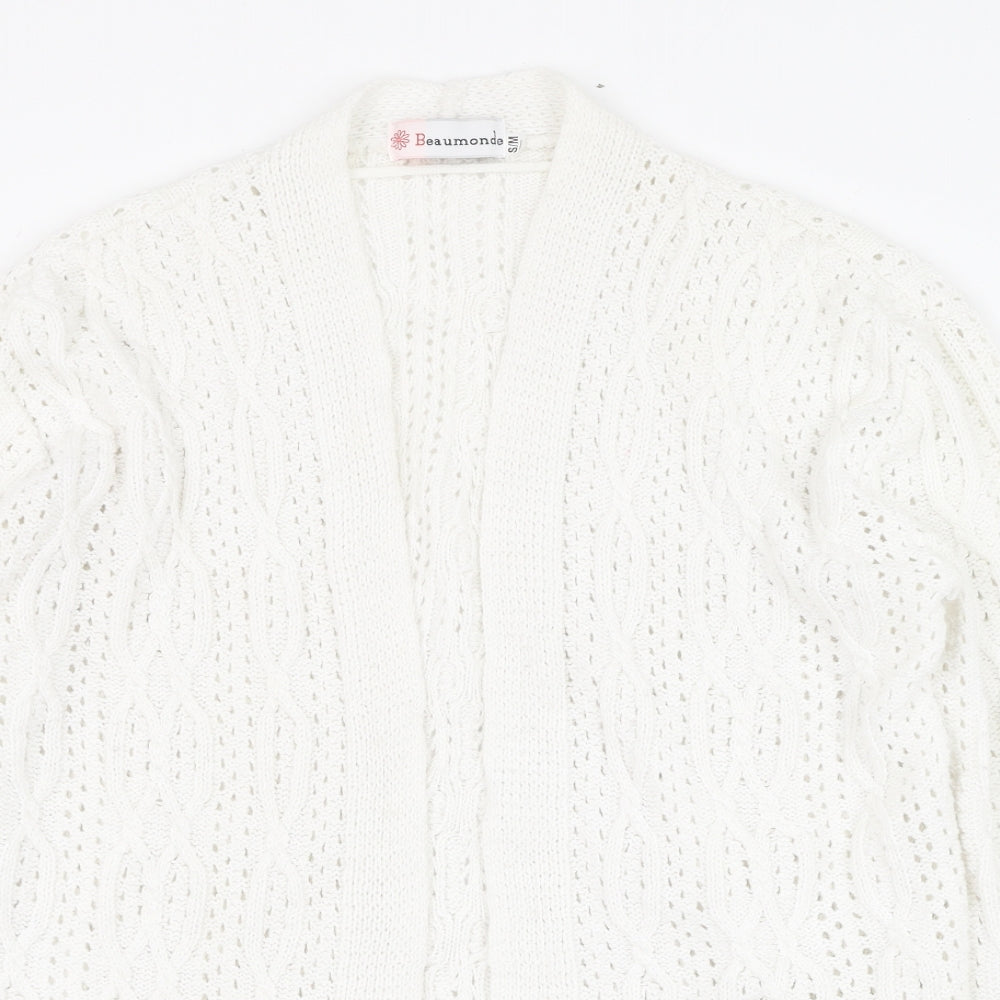 Womens UK Size S Beaumonde Ivory Cardigan Jumper