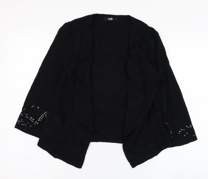 Wallis Womens Black Square Neck  Polyester Cardigan Jumper Size S