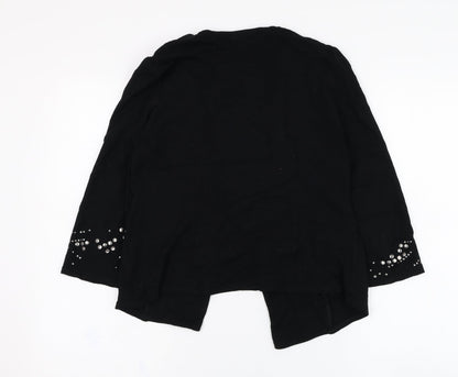 Wallis Womens Black Square Neck  Polyester Cardigan Jumper Size S
