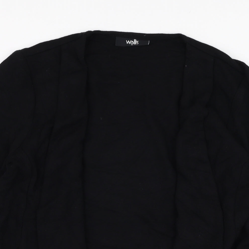 Wallis Womens Black Square Neck  Polyester Cardigan Jumper Size S