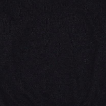 High Profile Mens Black Round Neck Check Acrylic Pullover Jumper Size S