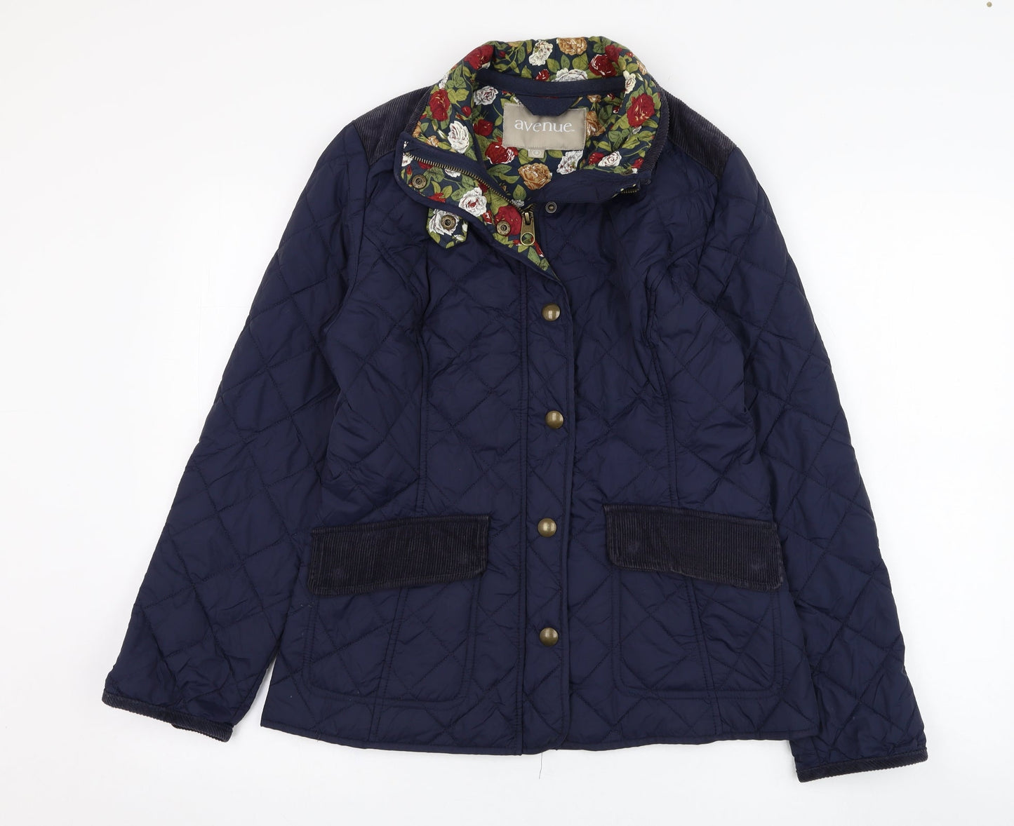 Avenue Womens Blue   Quilted Coat Size S  Zip