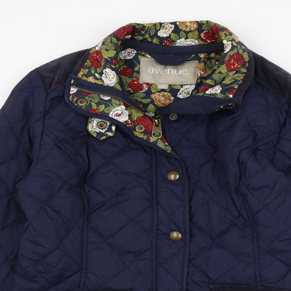 Avenue Womens Blue   Quilted Coat Size S  Zip